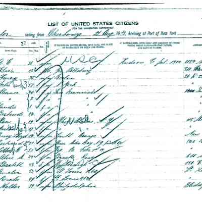 1913 Passenger Manifest: SS "Imperator. Hans and Martha Straus.