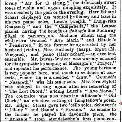 Article: Leipsic. "Musical Notes," The Sydney Mail. 24 April 1897.