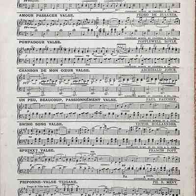 Sheet Music: "A Waltz Dream" (Ein Walzertraum) Valse from the Comic Opera. Music by Oscar Straus. Oversized.