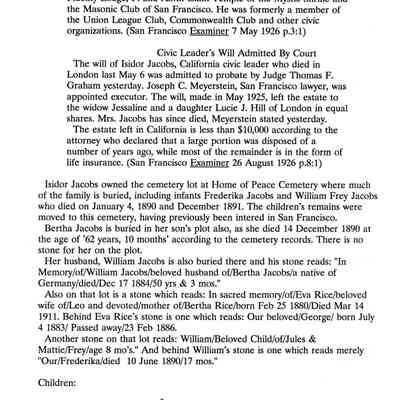 Letter: Kot, Bette Gorrell, 228 Sandy Neck Way, Vallejo, California 94591 to Dear Mr. Straus. 30 October 1991. With enclosures.