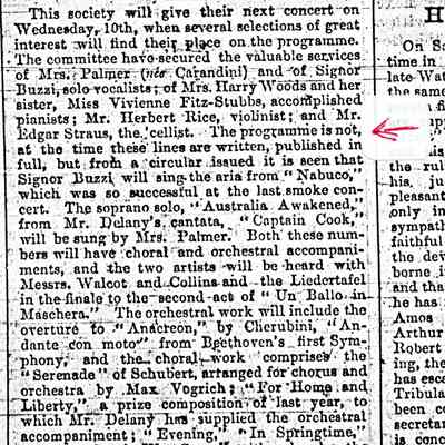 Article: "The Sydney Liedertafel," The Sydney Mail. 6 July 1889. Page 13.