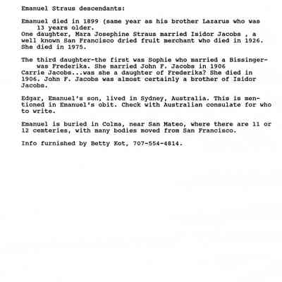 Letter: Trissa Waddingham to Robert K. Straus. July 31, 1991.