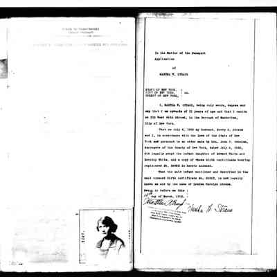 Passport Extension Application: Martha H. Straus. 7 March 1922.