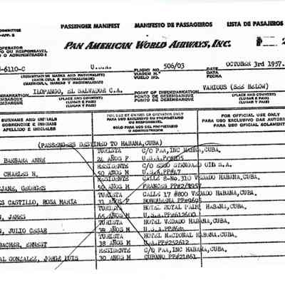 Passenger Manifest: Ernest Auerbacher on "Pan American World Airways, Inc.