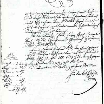 Business Paper: Vor Friedrich Ludwig Schmidt No. 36. 1839. In Old German. Not translated. Three handwritten pages.