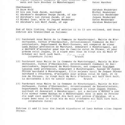 List: Name Adoption List of Niederhausen 1809.