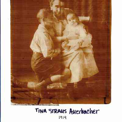 Photograph: Tina (Dina) Straus Auerbacher (1919) and her children Werner (1909-2009) and Ernest Auerbacher (1919- )