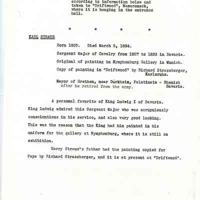 Research material on Karl Straus and his painting "Driftwood."