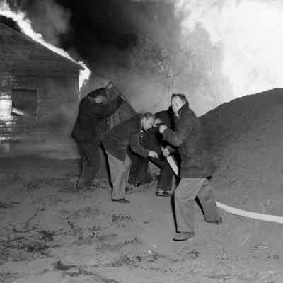 Taking cover from the fire