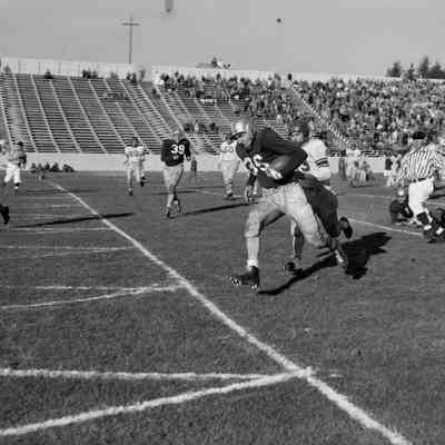 At the goal line
