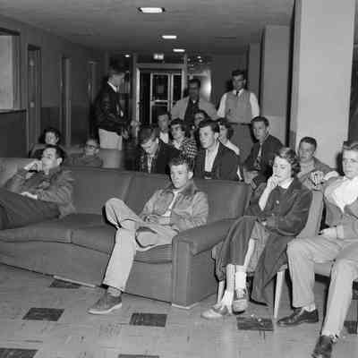 Students watching TV