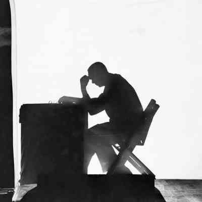 Man at desk silhouette [SIMILAR TO # 603]