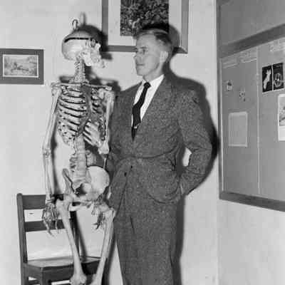 Man with a skeleton