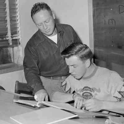 Student learning at a desk