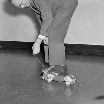 Man with toy dog