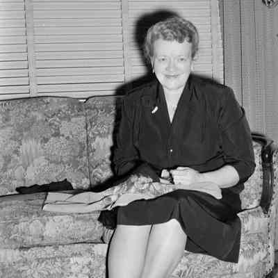 Woman sitting on a couch