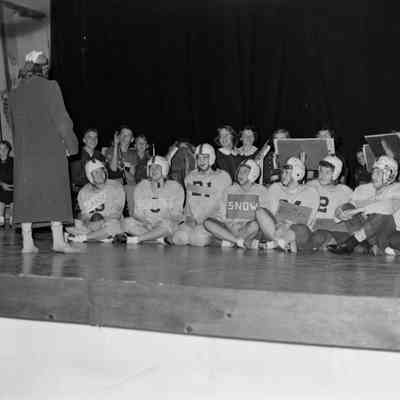 Practicing on stage