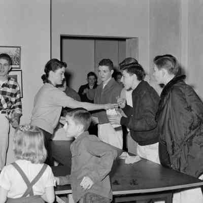 Young people gather