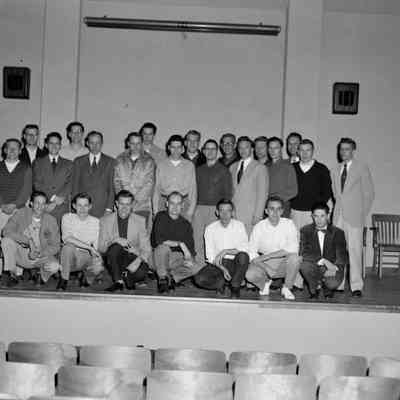 Group photo on a stage