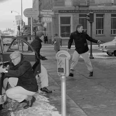 Staged bank robbery