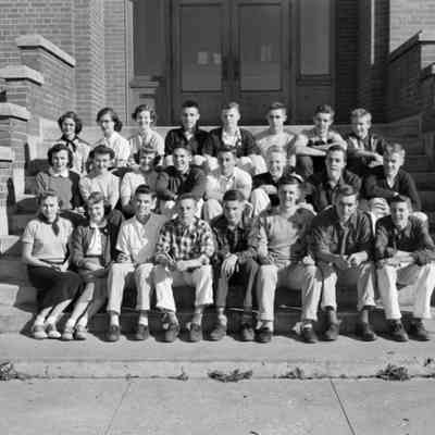 Group photo on stairs