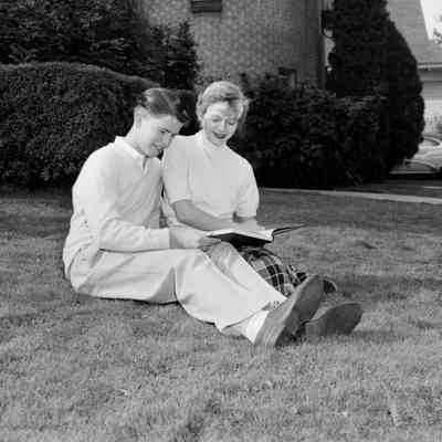 Two people reading