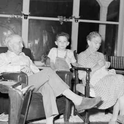 Sitting with grandparents