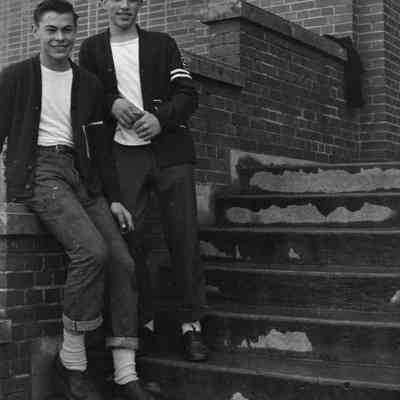 Men on stairs