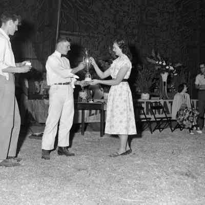 Receiving a trophy