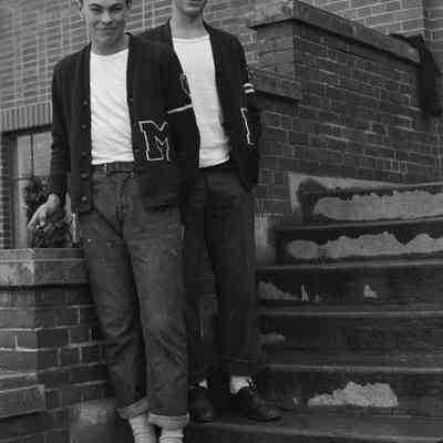 Men on stairs