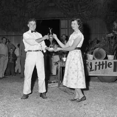 Receiving a trophy