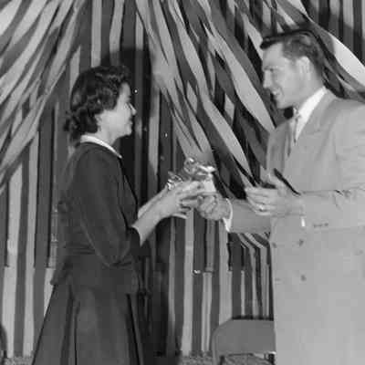 Woman receiving a gift