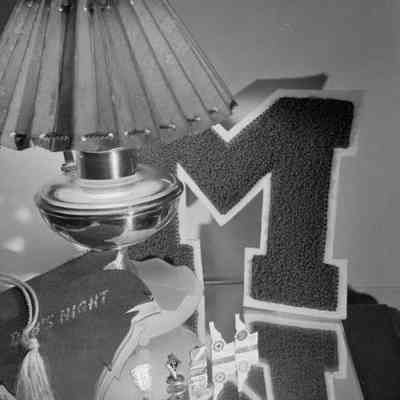 High school letter and memorabilia