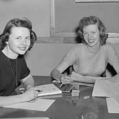 Women doing homework