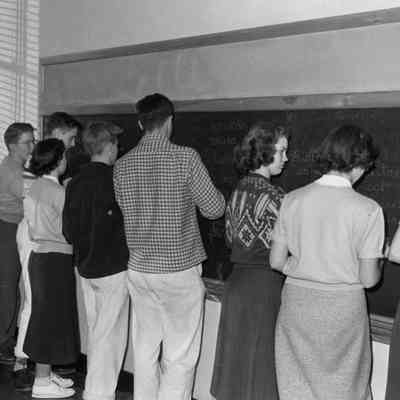 Group at chalkboard