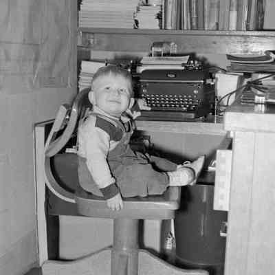 Toddler at a desk