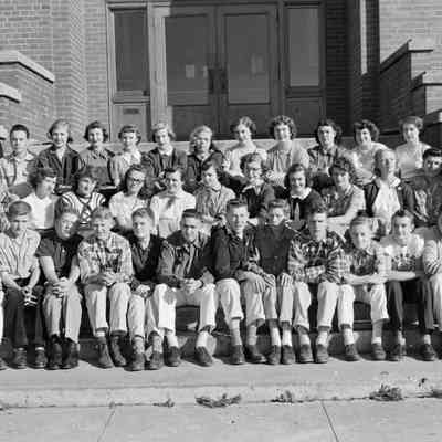 Class picture on stairs