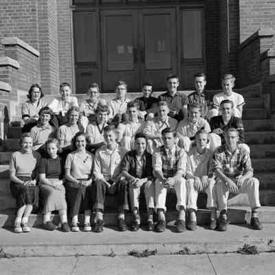 Class picture on stairs