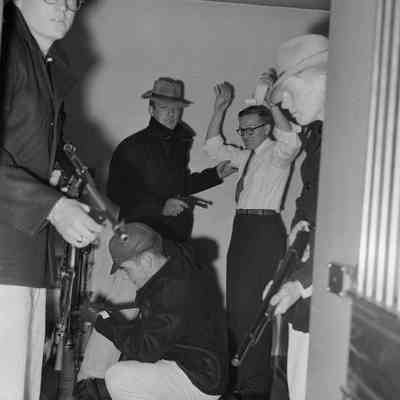Staged bank robbery