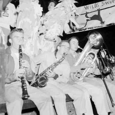 Band on a parade float