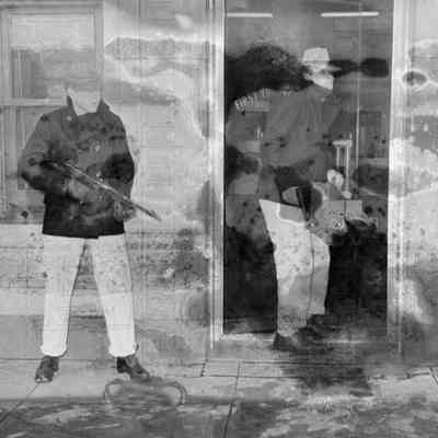 Staged robbery: Leaving the bank [DAMAGED]