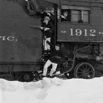 Staged train hijacking