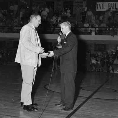 Two men at half court