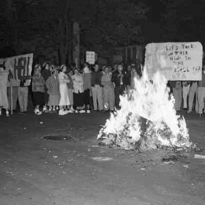 Fire at the rally