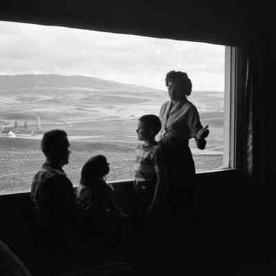 Family at window