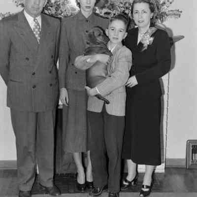 Family photo with dog