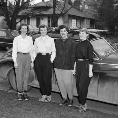 Four women and a car