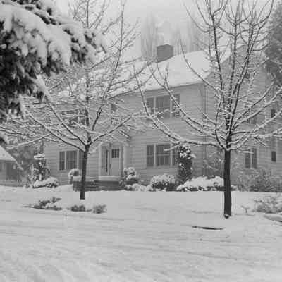 Snowy house