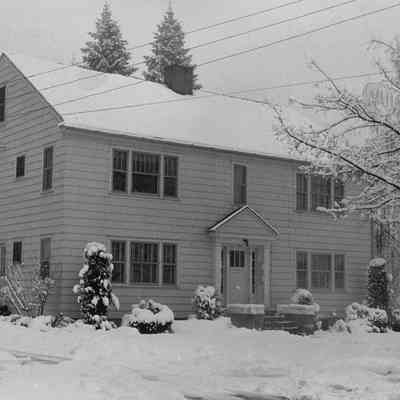 Snowy house