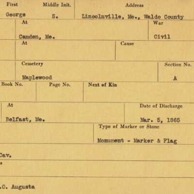 George S. Ames Military Records